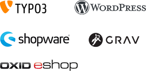 CMS und Onlineshop Logos
